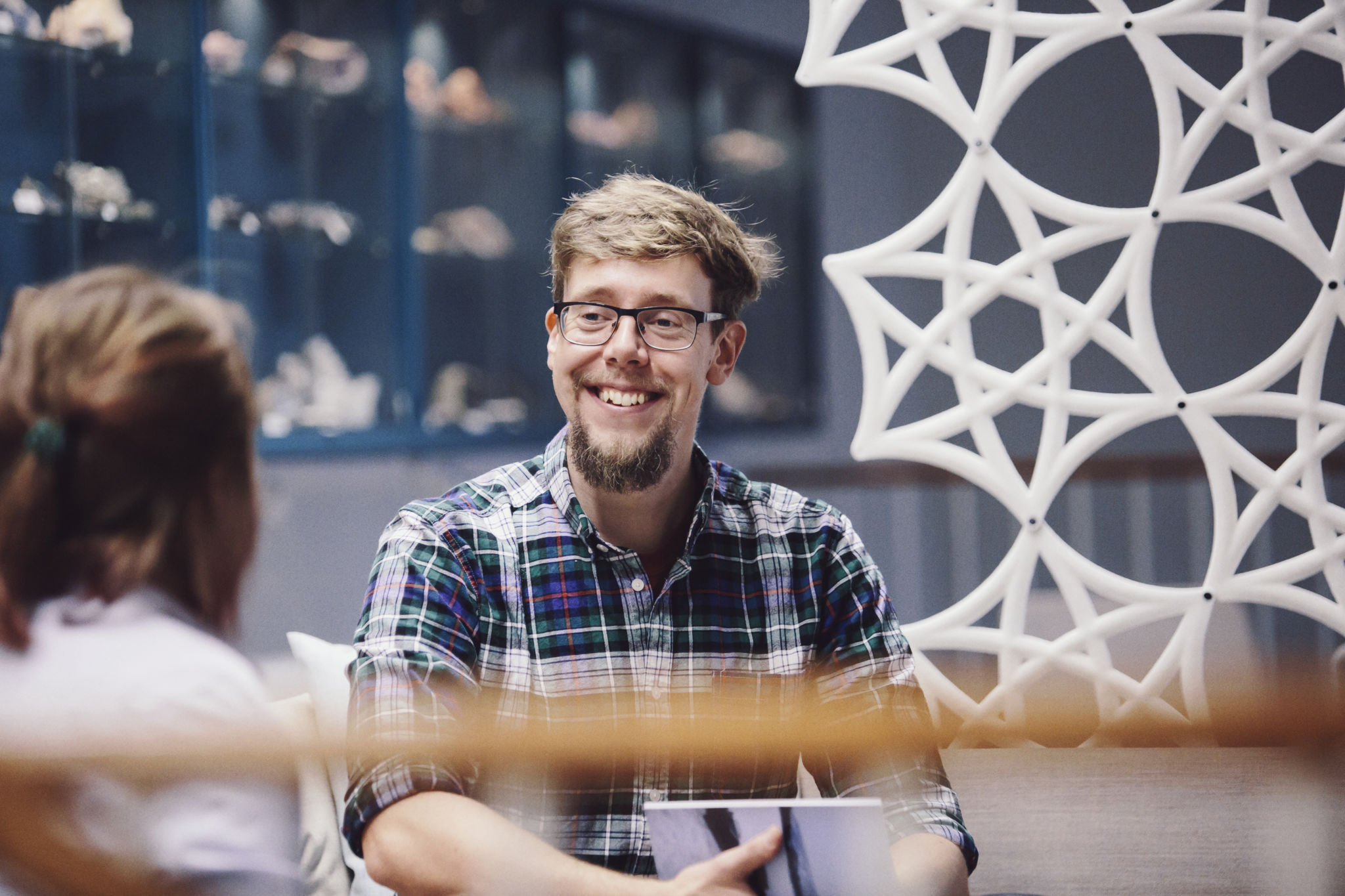 Studerande i Geologicum.