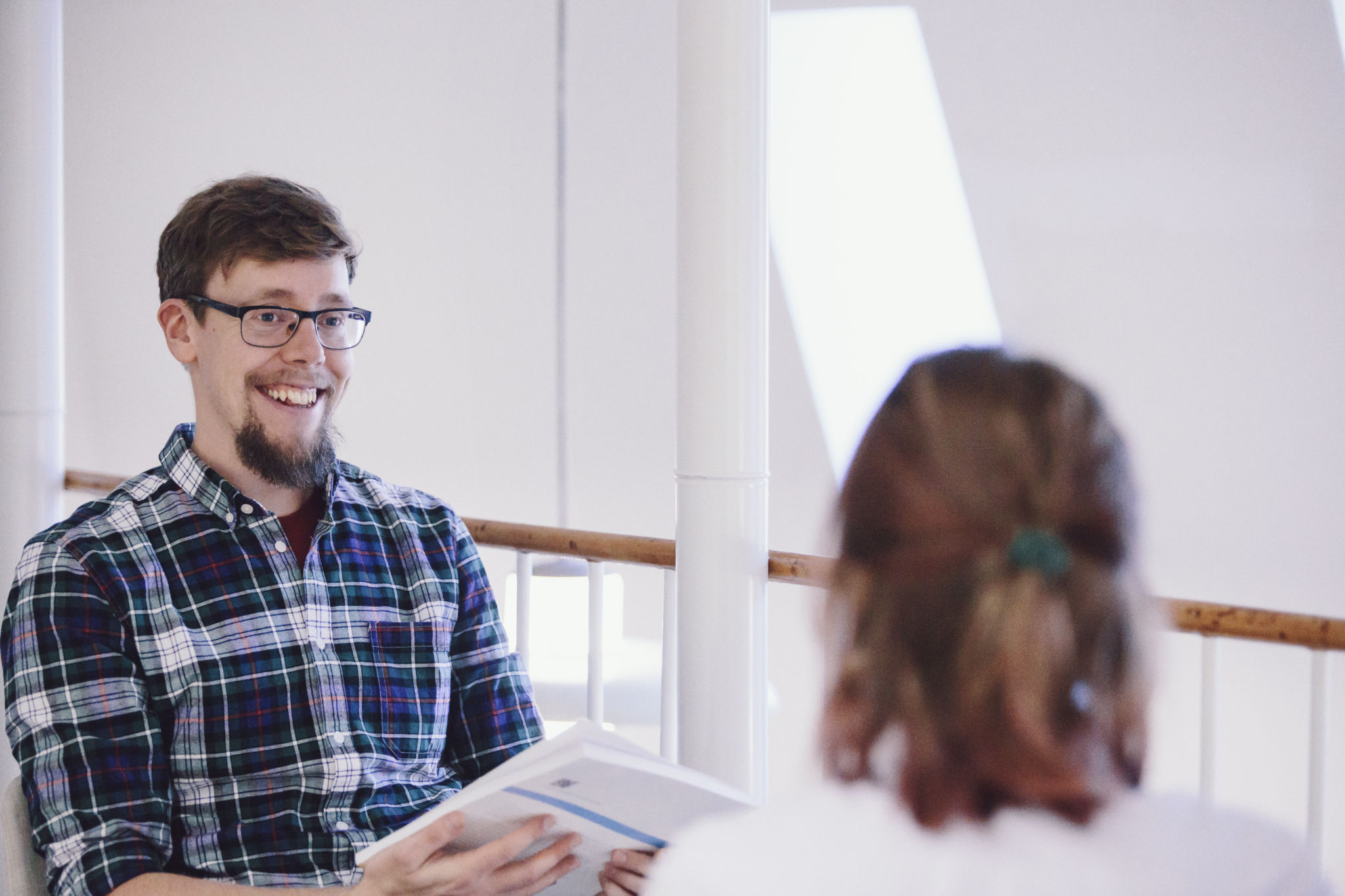 Studerande i geologicum.