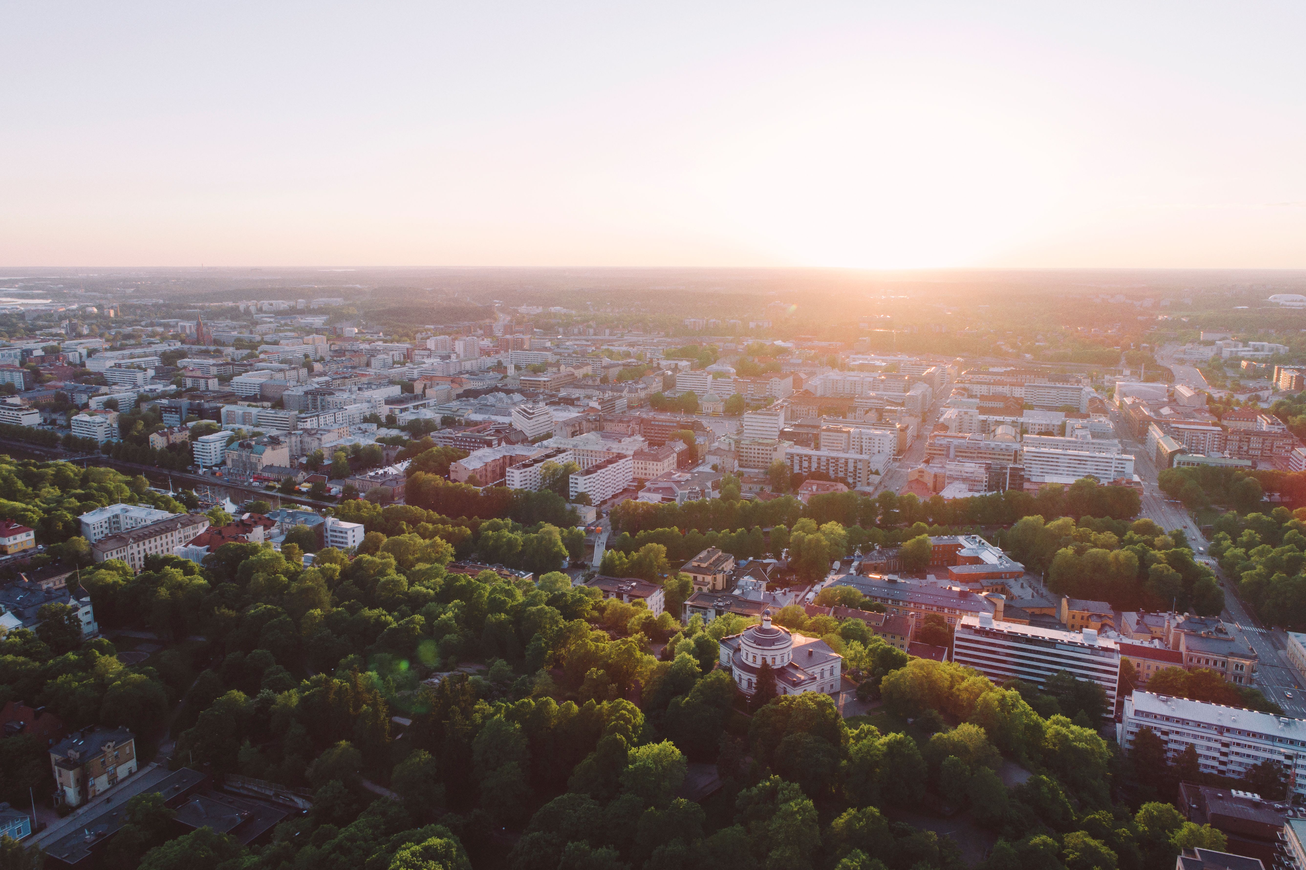 Flygbild över Åbo.